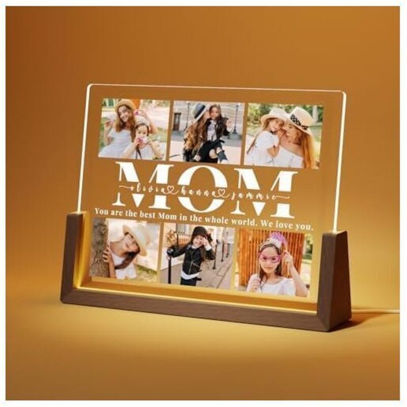 Personalized Photo Frame Gift for Mother, Personalized Photo Lamp, Mothers Day Gift Idea, Mothers Day Gift, Customizable Photos, 6 Photos - Image 2