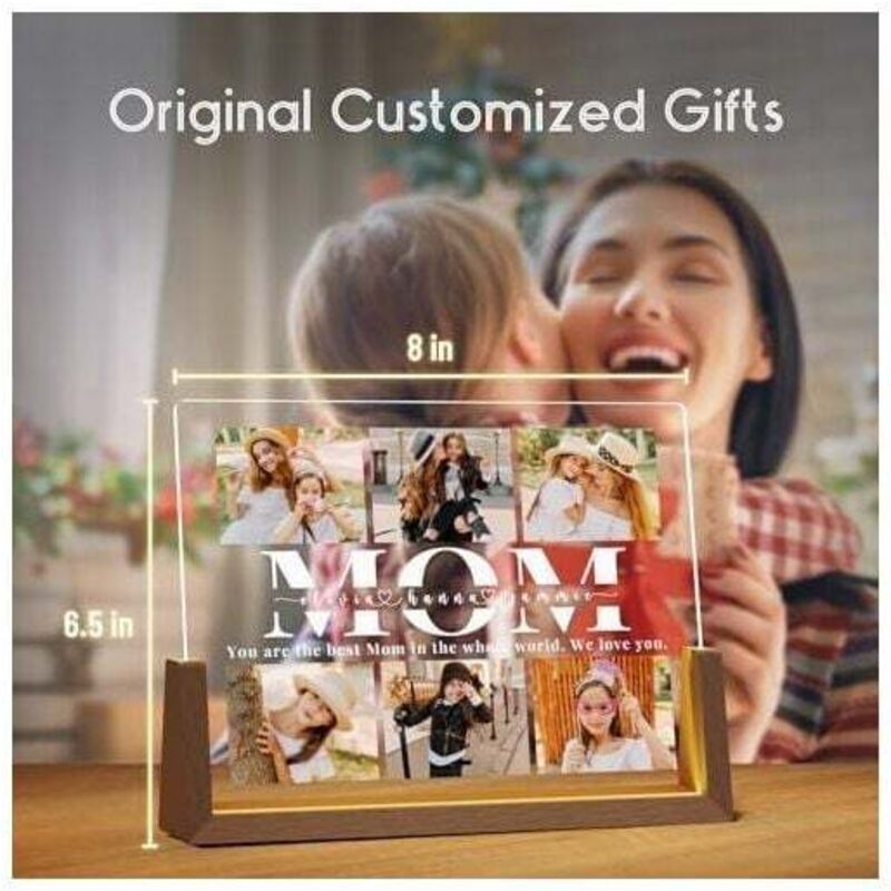 Personalized Photo Frame Gift for Mother, Personalized Photo Lamp, Mothers Day Gift Idea, Mothers Day Gift, Customizable Photos, 6 Photos - Image 4