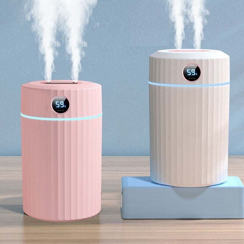 Air Humidifier, Silent Ultrasonic Humidifier with Thermo-Hygrometer, Dual Nozzle, 36 Hours of Operation Time, Automatic Shut-Off, 7 LEDs, 2 L - Image 4