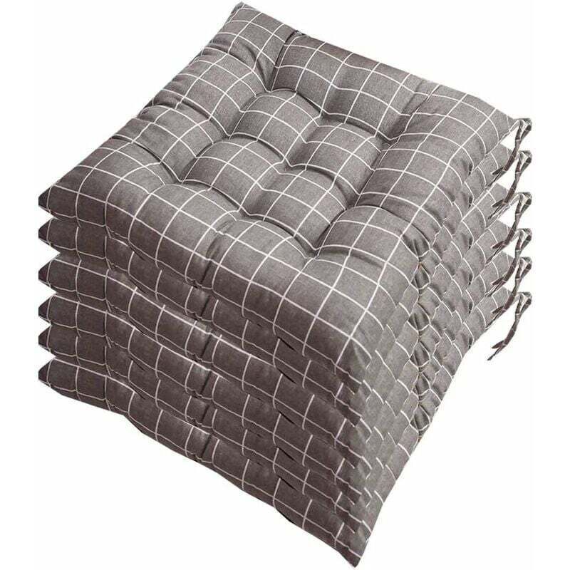 6 Pcs Chair Cushions, Decorative Cushion, Chair Cushion, Garden Cushions, 12 Stitched Details, Different Patterns, Polyester, a, 40 x 40 cm - Image 3