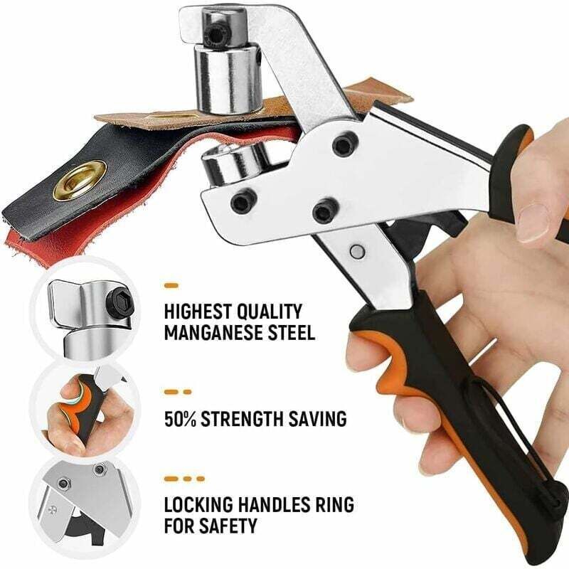 300 Pack Tarpaulin Eyelet Pliers, Eyelets, Diameter, Portable Eyelet Pliers for Fabrics, Tarpaulins, Leather, 10 mm - Image 2