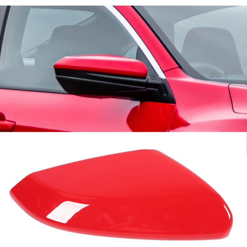 Mirror Cover with Reinforced Anti-Collision Protection and Weather Resistance Compatible with Honda Civic 2016-2021 Red Right 76201 TBA A11 - Image 2