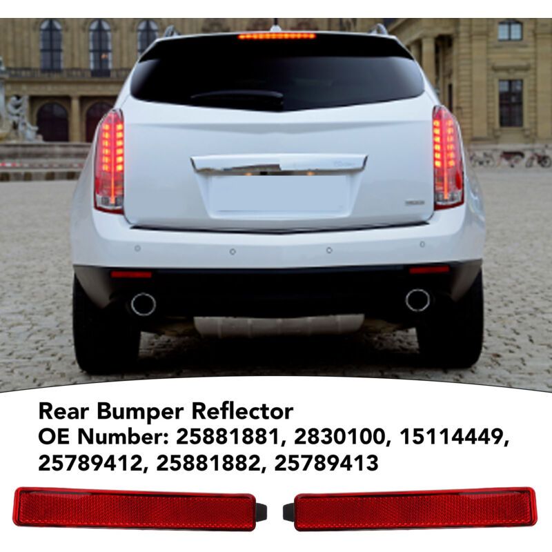 Left Right Rear Bumper Reflector Compatible with Acadia Denali Sl Warning Lens Reflector 25881881 - Image 3