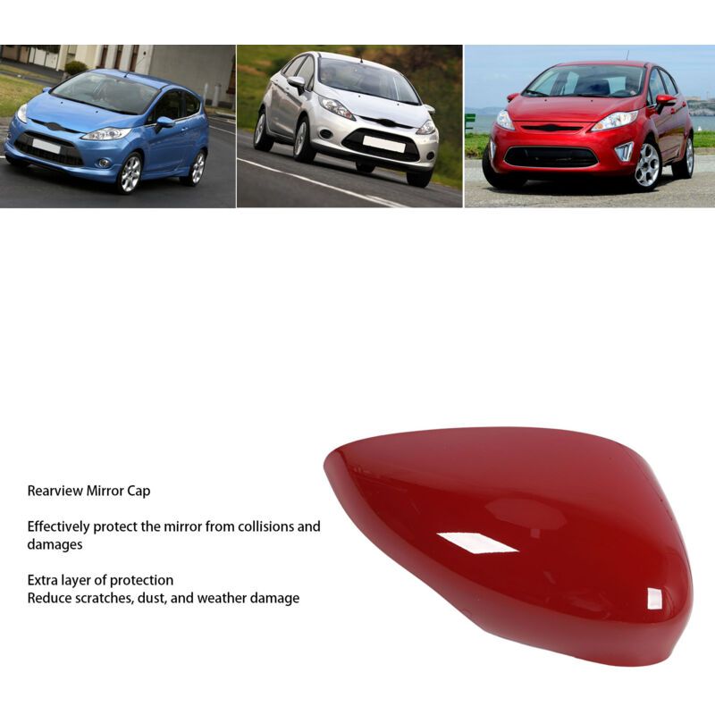 Mirror Cover with Reinforced Protection and Weatherproof ABS Compatible with Fiesta 2008-2017 Red Right, 1594522 8A6117K746CA - Image 4