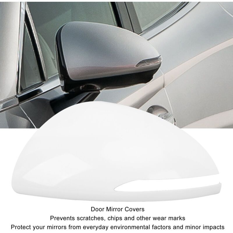 White Scratch and Weather Resistant Mirror Covers Compatible with Hyundai Sonata 2020, 2023 Left Side - Image 2