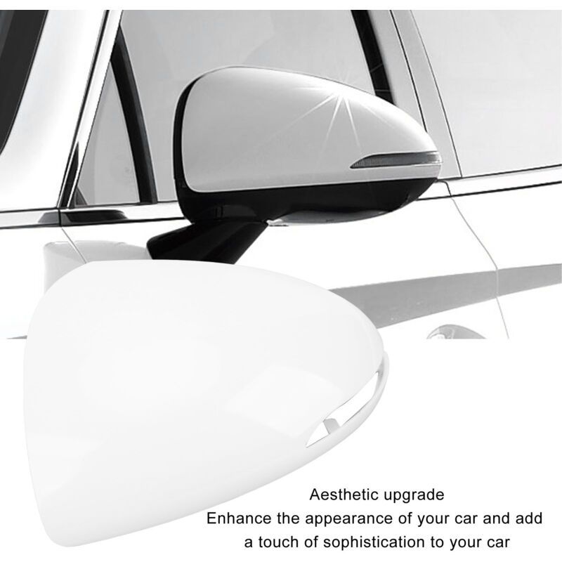 White Scratch and Weather Resistant Mirror Covers Compatible with Hyundai Sonata 2020, 2023 Left Side - Image 3