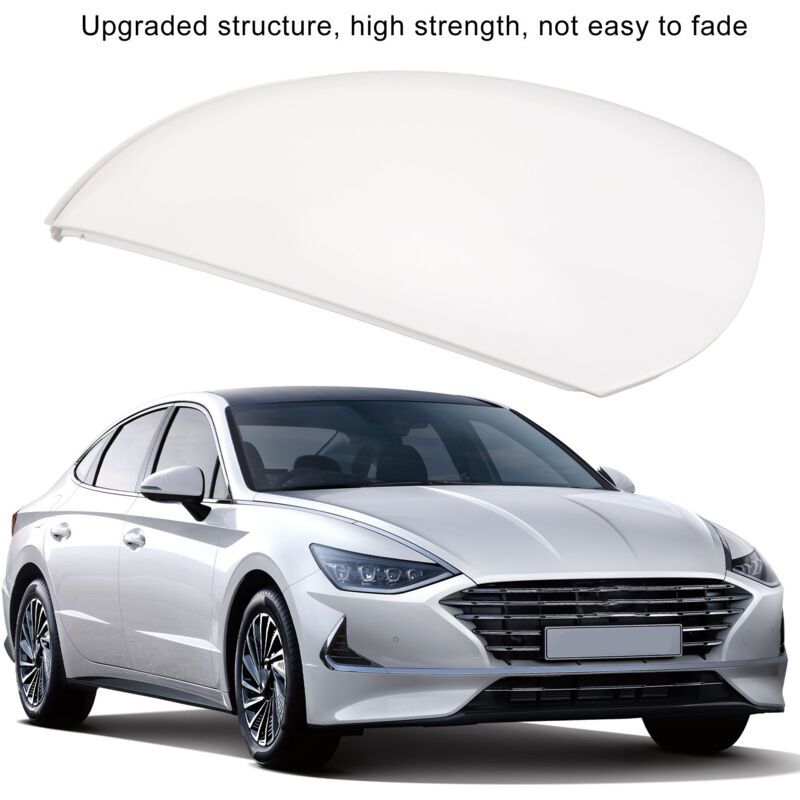 White Scratch and Weather Resistant Mirror Covers Compatible with Hyundai Sonata 2020, 2023 Left Side - Image 4