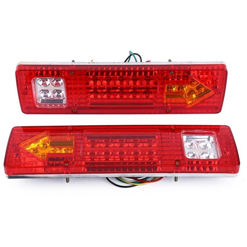 2 x 12V 19 LED Rear Lights, Brake Lights, Stop Lamp, Indicator for Car, Truck, Red - Image 1