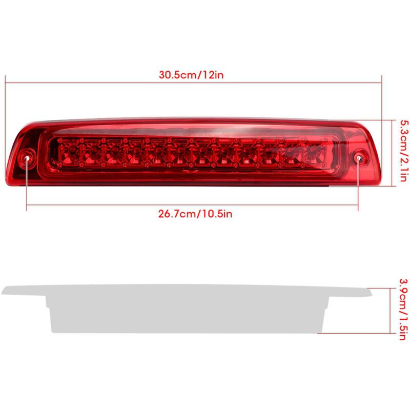 LED Brake Lights, Third Brake Light, High-Mounted, 55077263AB Compatible with Dodge Ram 1500 2500 3500 - Image 3