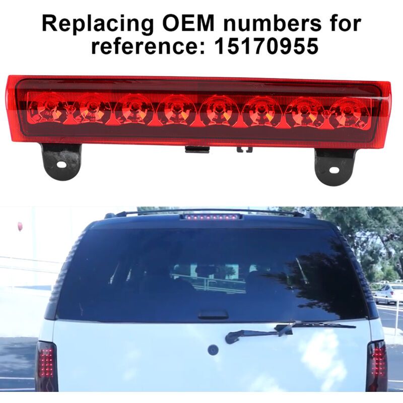 LED Third Brake Light 15170955 Compatible with Chevrolet Tahoe 2000-2006, Red - Image 4