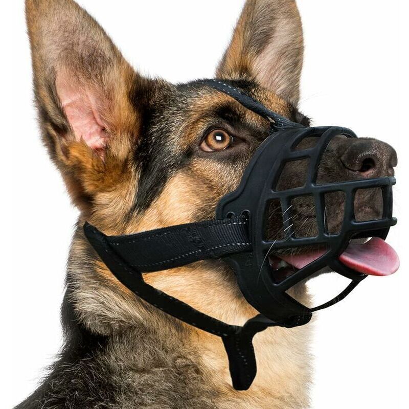 Dog Muzzle, Silicone Muzzle for Small, Medium and Large Dogs, Soft Cage Muzzle to Prevent Chewing and Allow Panting While Drinking - Image 1