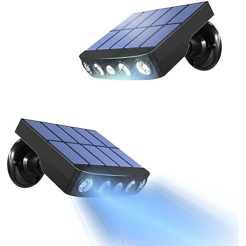 2 Pcs Outdoor Solar Light, Outdoor Solar Light with Motion Sensor, 360 Degree Outdoor Solar Spotlight, 1200mAh, Waterproof Outdoor Solar Garden - Image 1