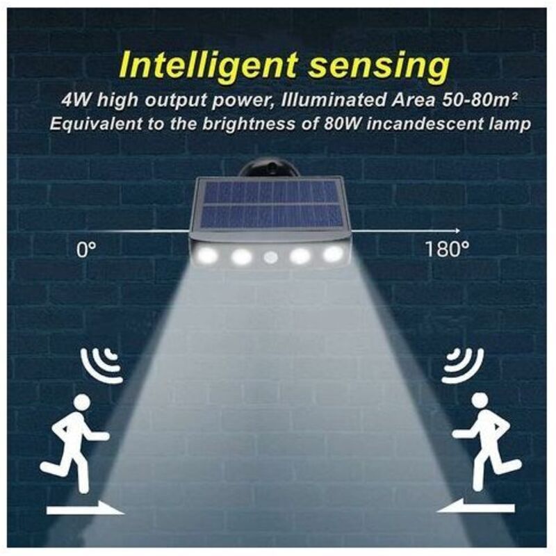 2 Pcs Outdoor Solar Light, Outdoor Solar Light with Motion Sensor, 360 Degree Outdoor Solar Spotlight, 1200mAh, Waterproof Outdoor Solar Garden - Image 2