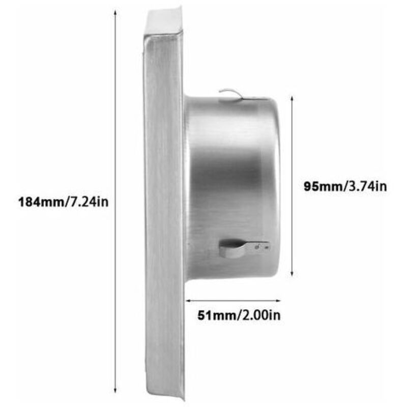 Air Vent, Square Stainless Steel Exterior Ventilation Grille with Movable Louvers, Suitable for Tumble Dryers, Air Conditioners, Bathrooms - Image 3