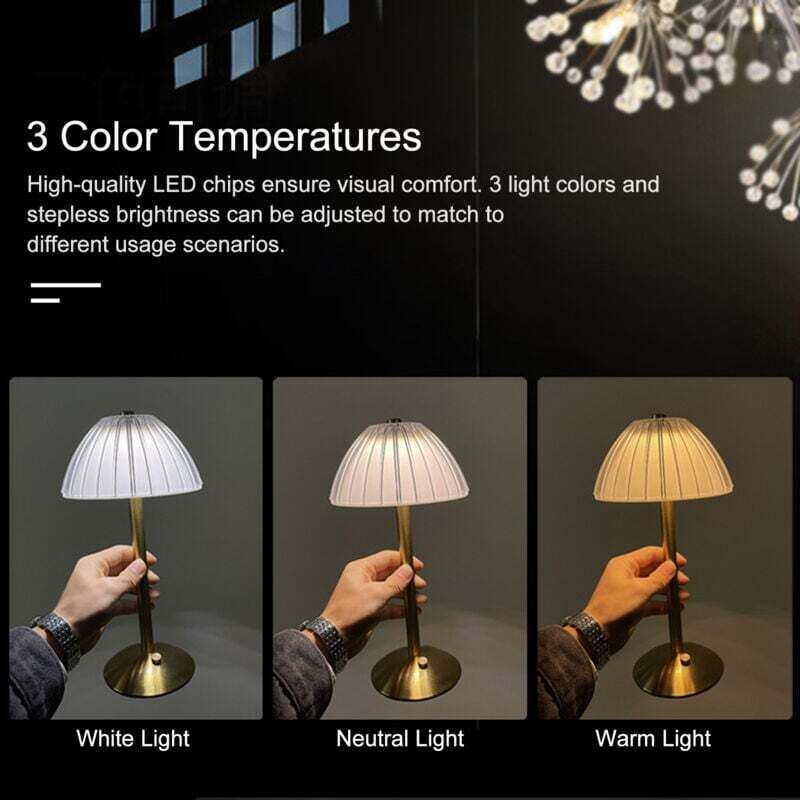 USB Rechargeable Table Lamp, LED Bedside Lamp, Reading Lamp, with Touch Control for Adjustable Brightness, 3 Light Colors - Image 3
