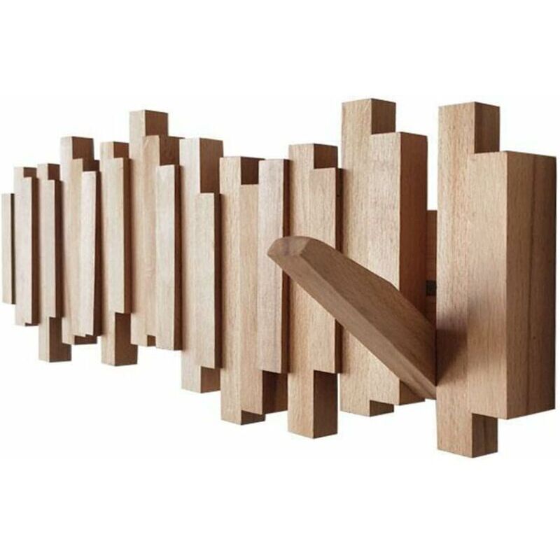 Modern Wall Mounted Coat Rack, Solid Wood Corner Hanger for Bedroom Wall Mounted Household Coat Rack Cloakroom Furniture Shelf Frame Wardrobe Clothes - Image 1