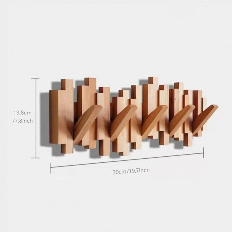Modern Wall Mounted Coat Rack, Solid Wood Corner Hanger for Bedroom Wall Mounted Household Coat Rack Cloakroom Furniture Shelf Frame Wardrobe Clothes - Image 2