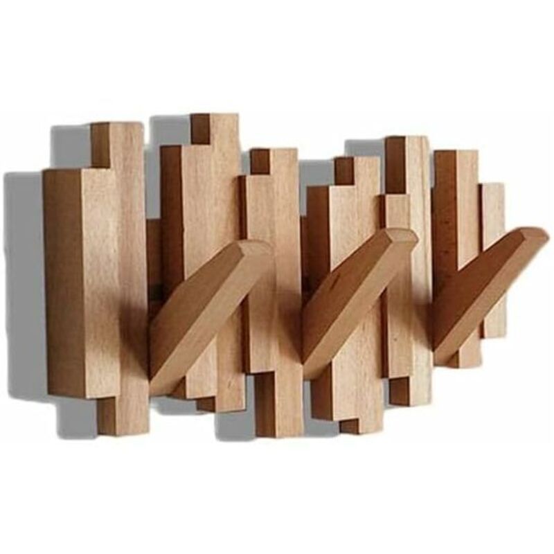 Modern Wall Mounted Coat Rack, Solid Wood Corner Hanger for Bedroom Wall Mounted Household Coat Rack Cloakroom Furniture Shelf Frame Wardrobe Clothes - Image 4