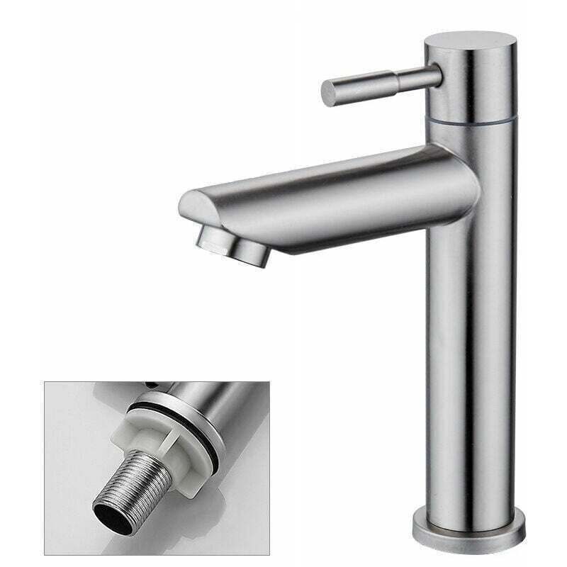 Bathroom Faucet Cold Water Only Sink Faucet Chrome Plated Surface Durable Copper Hand Wash Faucet Removable Aerator Cartridge Convenient to Clean or - Image 1