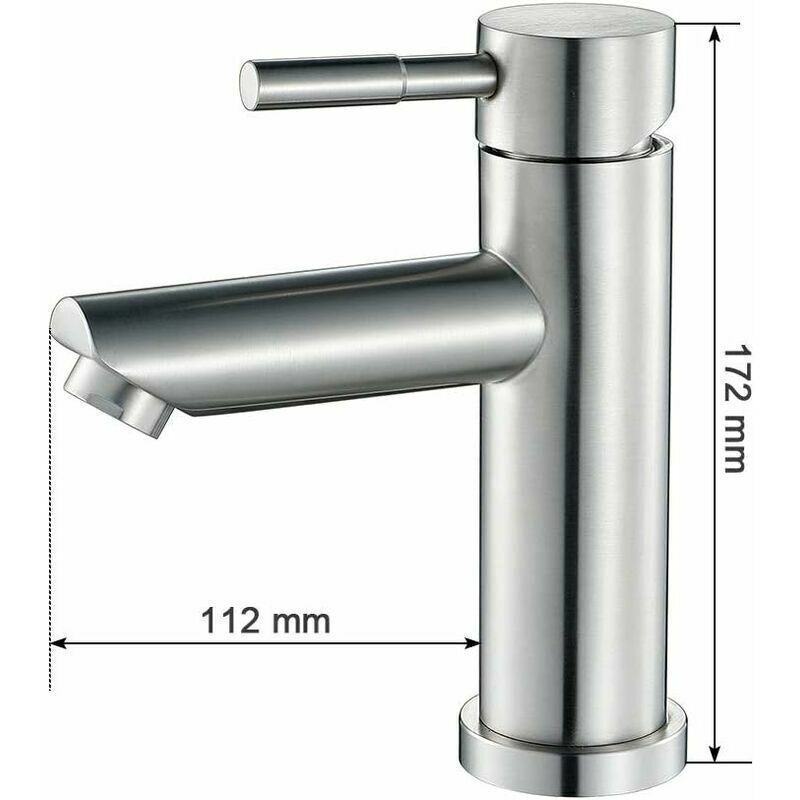 Bathroom Faucet Cold Water Only Sink Faucet Chrome Plated Surface Durable Copper Hand Wash Faucet Removable Aerator Cartridge Convenient to Clean or - Image 2