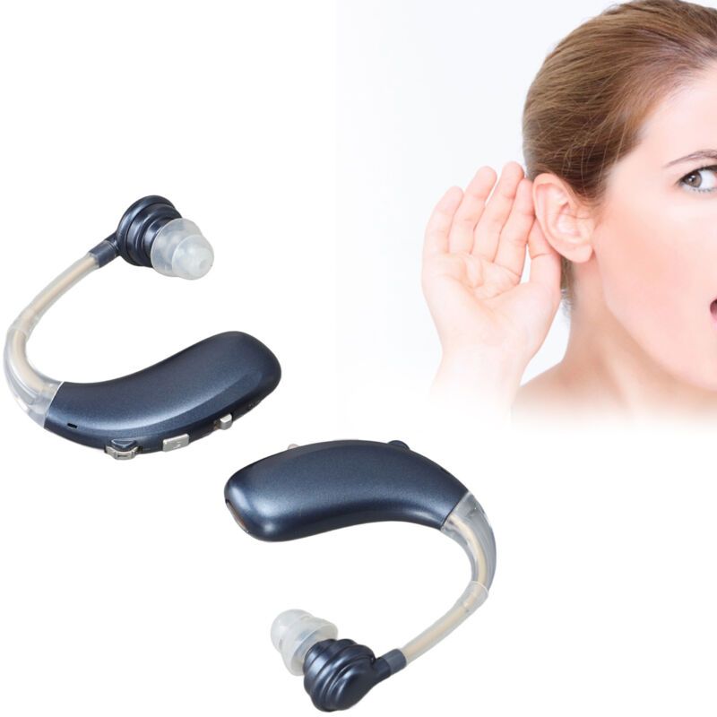 1 Pair Hearing Aids Sound Listening ABS Silicone Rechargeable Ergonomic Medical Device Blue - Image 1