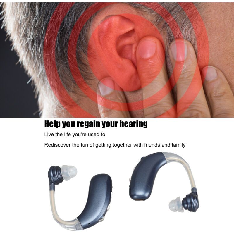 1 Pair Hearing Aids Sound Listening ABS Silicone Rechargeable Ergonomic Medical Device Blue - Image 3