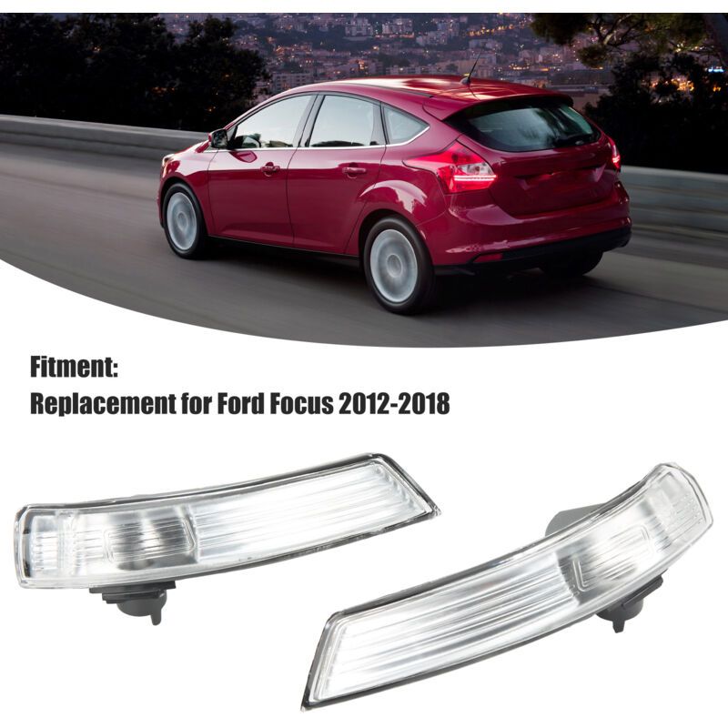 2 Pcs Exterior Mirror Turn Signal Light Replacement Compatible with Ford Focus 2012-2018 - Image 3