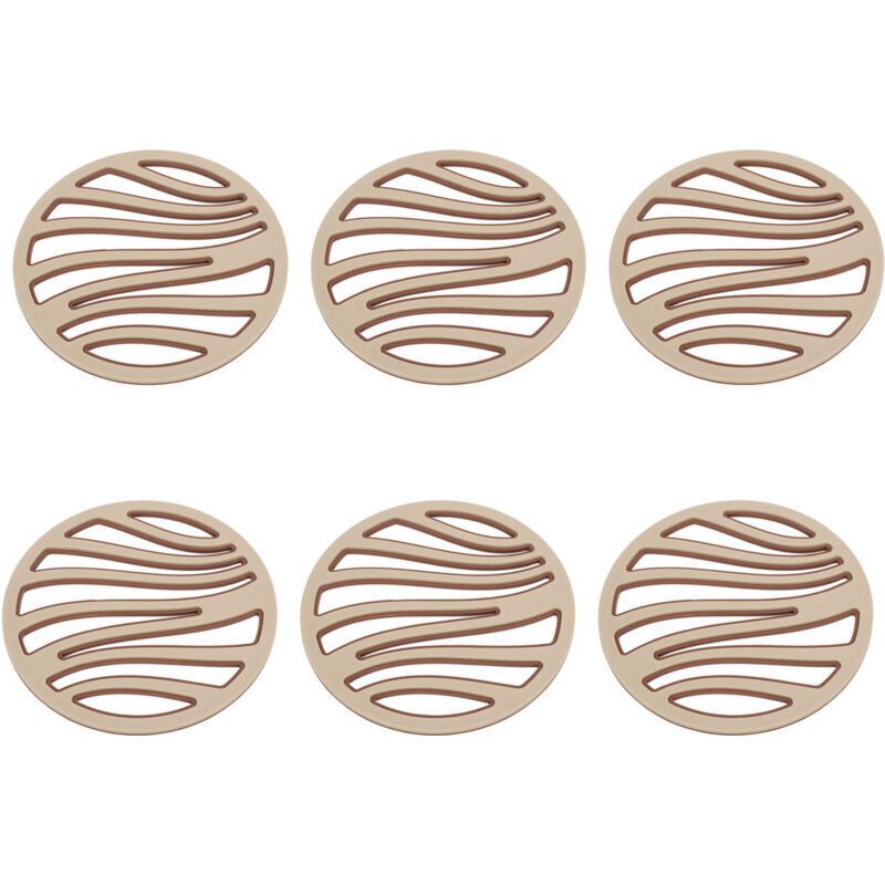 6 Pcs Stylish Insulated Heat Resistant Trivets Silicone PP Non-Slip Anti-Scald Placemats for Home Cafe Restaurant - Image 1