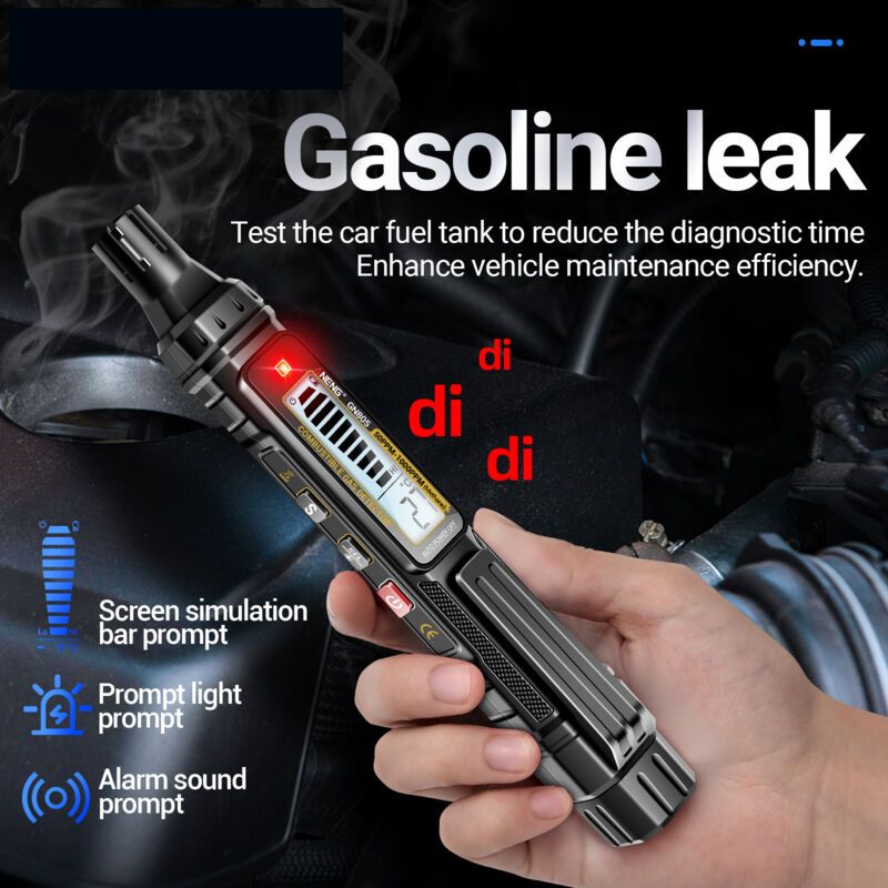 Combustible Gas Leak Detector 501000 ppm, Sound Alarm, Sensitive Semiconductor Gas Analyzer, Backlit LCD Display, Environmental Tester - Image 4