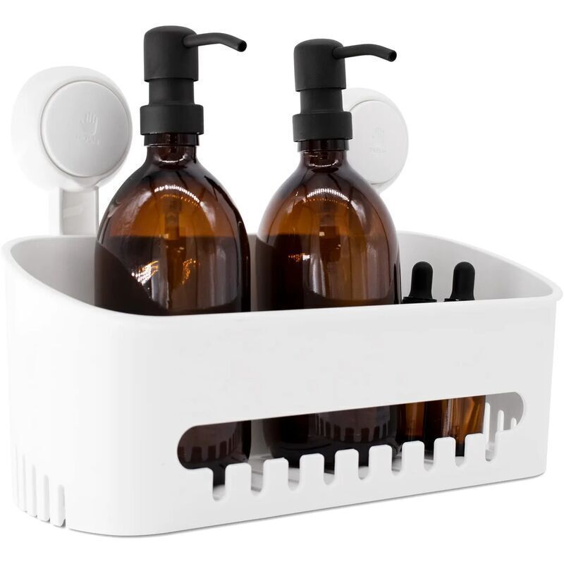 Shower Caddy, Suction Cup Shower Caddy No Drilling Suction Cup Removable Shower Basket for Bathroom Shower and Kitchen Storage Basket for Shampoo - Image 1
