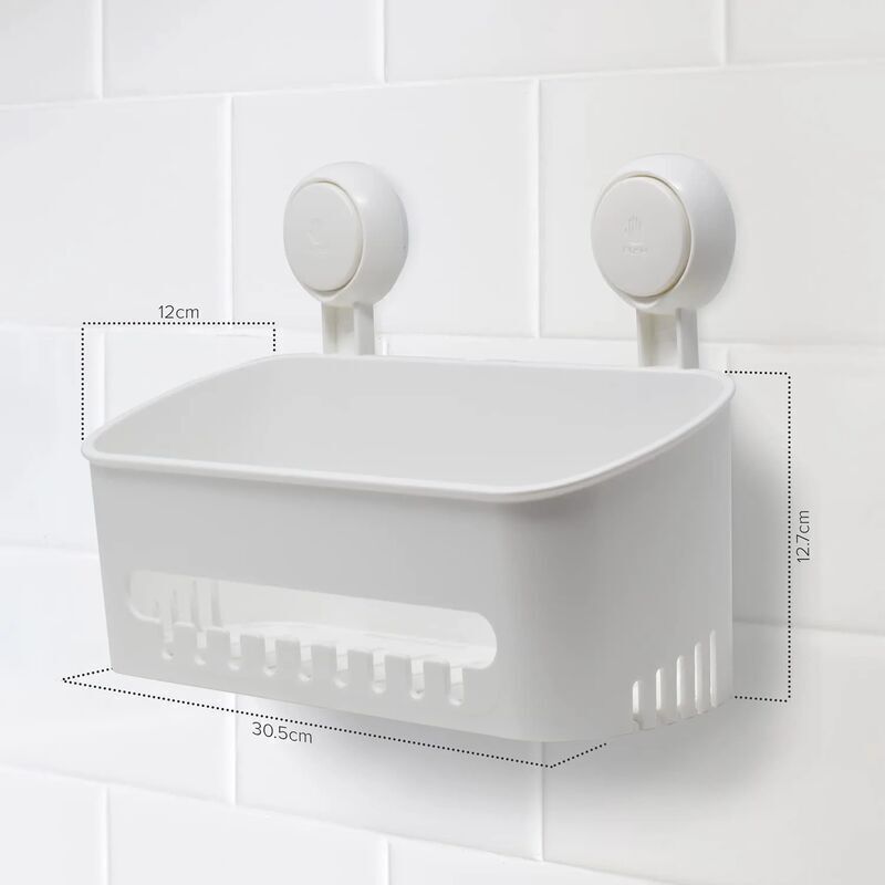 Shower Caddy, Suction Cup Shower Caddy No Drilling Suction Cup Removable Shower Basket for Bathroom Shower and Kitchen Storage Basket for Shampoo - Image 2