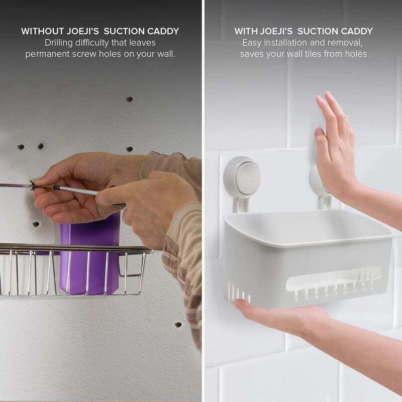 Shower Caddy, Suction Cup Shower Caddy No Drilling Suction Cup Removable Shower Basket for Bathroom Shower and Kitchen Storage Basket for Shampoo - Image 4