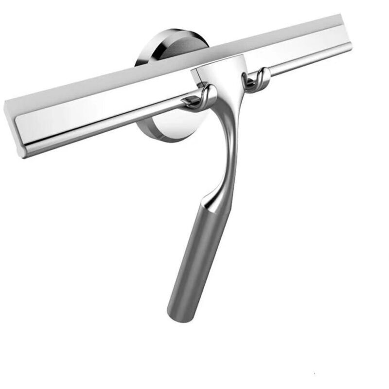 Bathroom Shower Squeegee with Suction Cup Hook for Glass, Mirror, Door Cleaning Rustproof Stainless Steel - Image 1