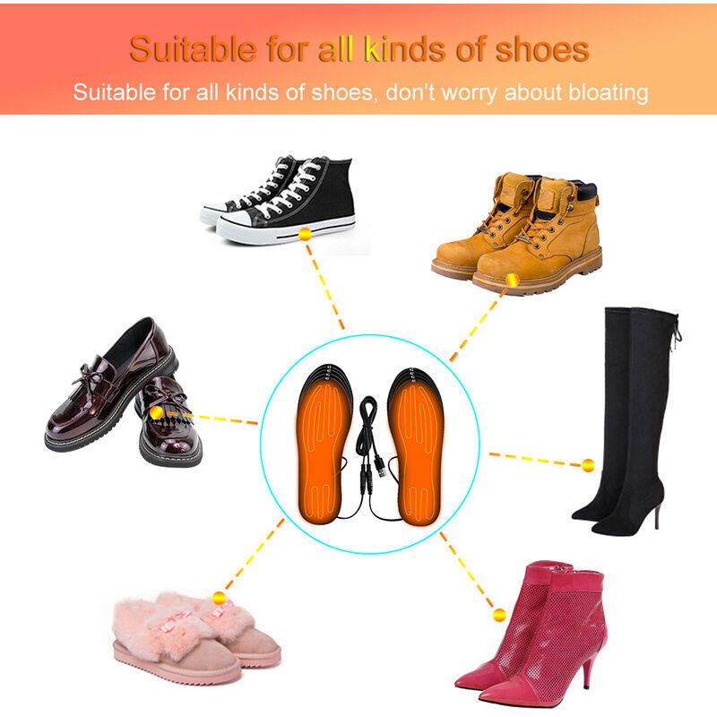 Rubberskin Heated Insole, Thermal Insole, USB Electric Heated Insole Foot Warmer Winter Foot Warmer for Skiing, Sleeping, Camping, Hiking 41-46 - Image 3