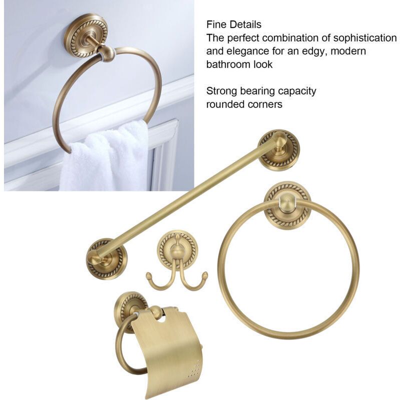 Retro Style Copper Towel Rack Storage Shelf Bathroom Shelf Home Decoration - Image 3
