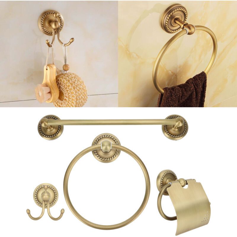 Retro Style Copper Towel Rack Storage Shelf Bathroom Shelf Home Decoration - Image 4