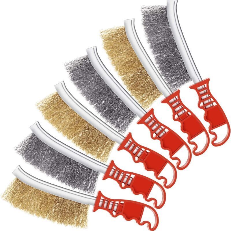 6 Pcs Wire Brushes Stainless Steel Brass Wire Brush for Automotive Welding Slag Cleaning Rust Scrubbing Brush - Image 1