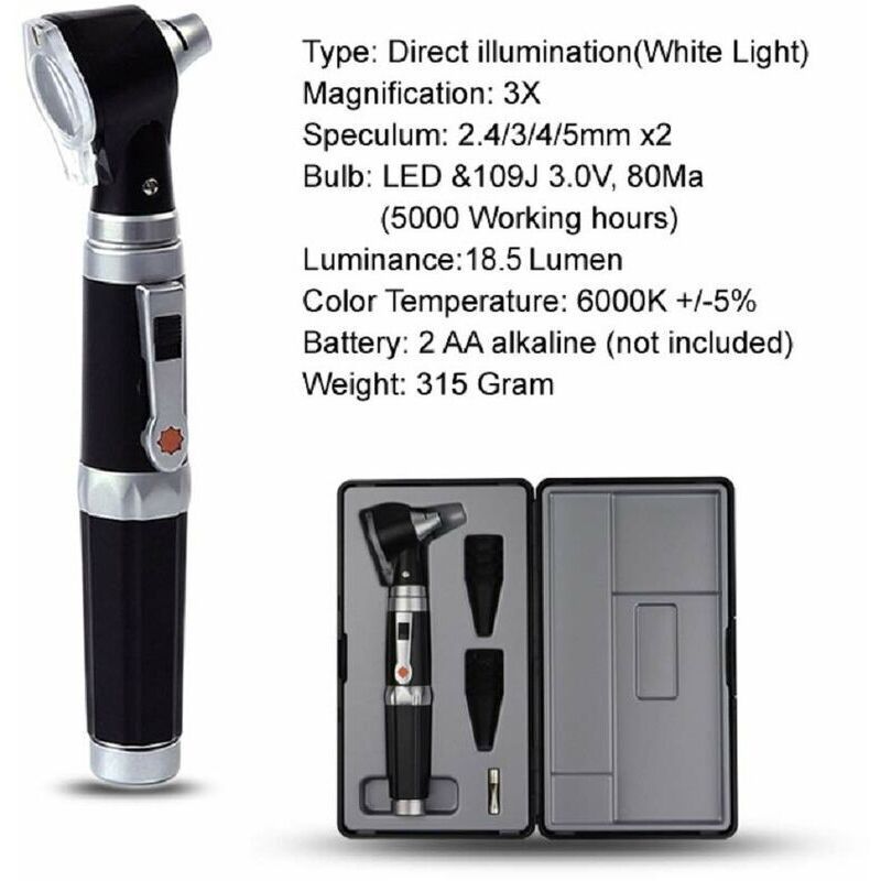 Mini Ear Otoscope, Magnification Diagnostic Inspection Ear Scope with LED Direct Illumination Ear Healthy Tool for Doctors Nurse Children - Image 3