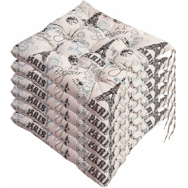 6 Pcs Chair Cushions, Decorative Cushion Chair Cushion Garden Cushions, Polyester, 40 x 40 cm - Image 1