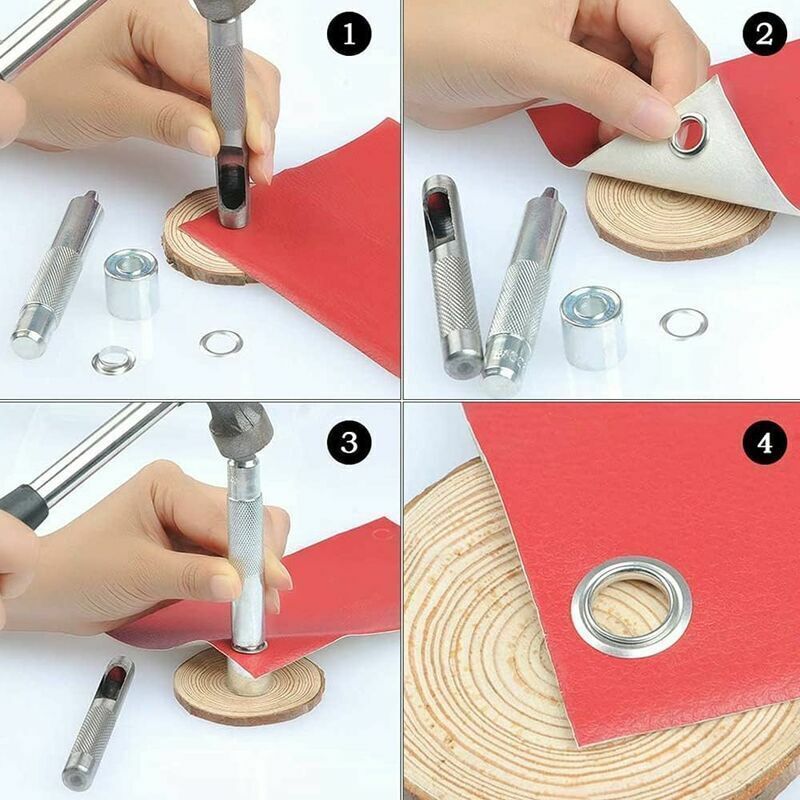 500 Sets Eyelet Kit, Eyelets, Metal Eyelets, 10 Colors Eyelet Kit with 3 Eyelet Setting Tool for Shoes, Clothing, Bag, Canvas, DIY, Style C, 5 mm - Image 4