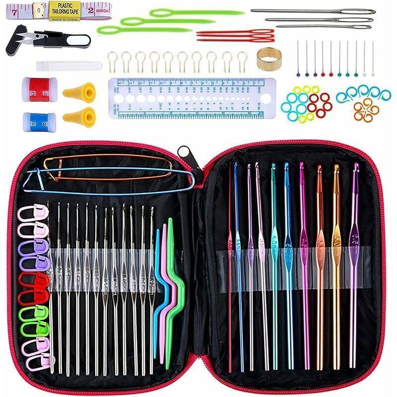 Crochet Hooks Set Knitting Needles Kit for Adult Beginners Knitting Tool Accessories with Mini Case - Image 1