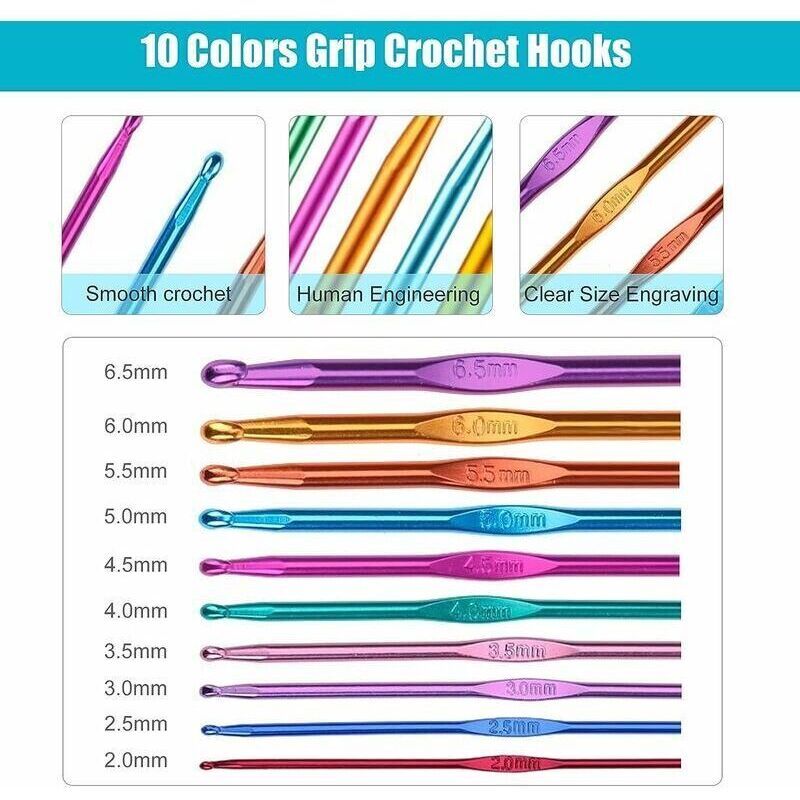 Crochet Hooks Set Knitting Needles Kit for Adult Beginners Knitting Tool Accessories with Mini Case - Image 2