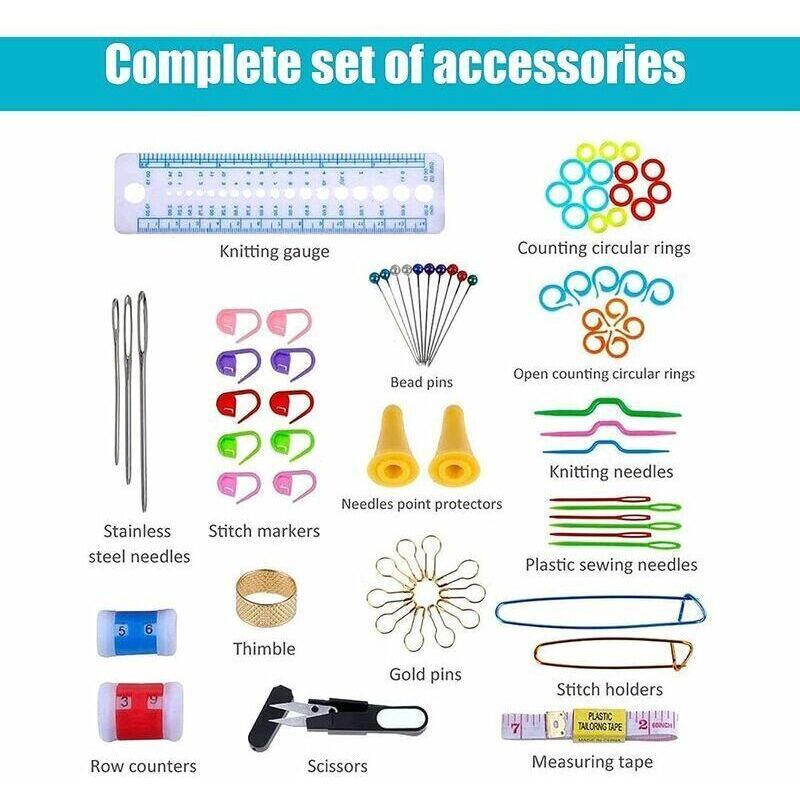 Crochet Hooks Set Knitting Needles Kit for Adult Beginners Knitting Tool Accessories with Mini Case - Image 3