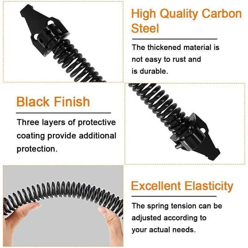 Spring Door Closer Adjustable Door Closer Outdoor Carbon Steel Spring Door Closer Screw Garden Door Closer for Household Gates Farm Fences, 14 Inch - Image 4