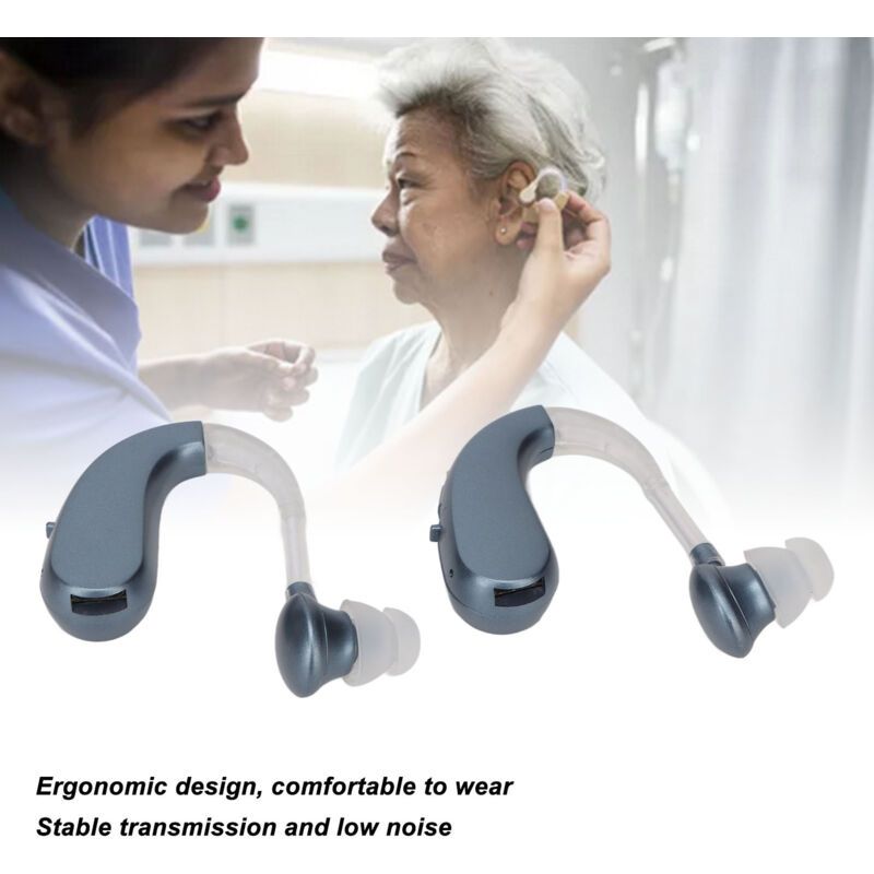 1 Pair Rechargeable Sound Aid Headphones Low Noise Hearing Aid Built-in Battery 450-3400HZ Blue - Image 3