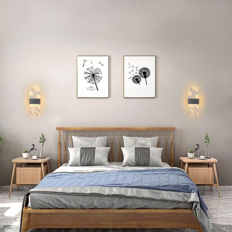 2 Pcs 12W LED Indoor Wall Light, 3000K Warm White Light Modern Acrylic Feather LED Wall Lamp, Simple Modern Wall Sconce for Bedroom, Living Room - Image 4