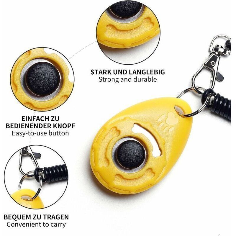 5 Pack Dog Clickers Dog Clickers with Wrist Strap, Large Button Clicker, 5 Colors - Image 4
