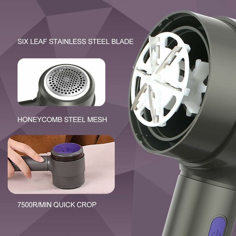Electric Lint Brush, Portable Lint Brush, Multi-Fabric Lint Brush, Blue Purple - Image 4