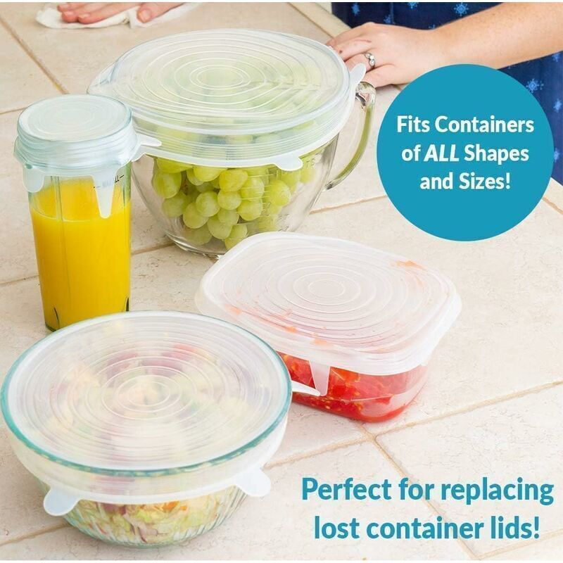 12 Pcs Silicone Stretch Lids, Silicone Lids, Stretch Lids, Silicone Stretch Lids in Different, Healthy Stretch Lid Fresh Food for Bowl, Sizes - Image 4