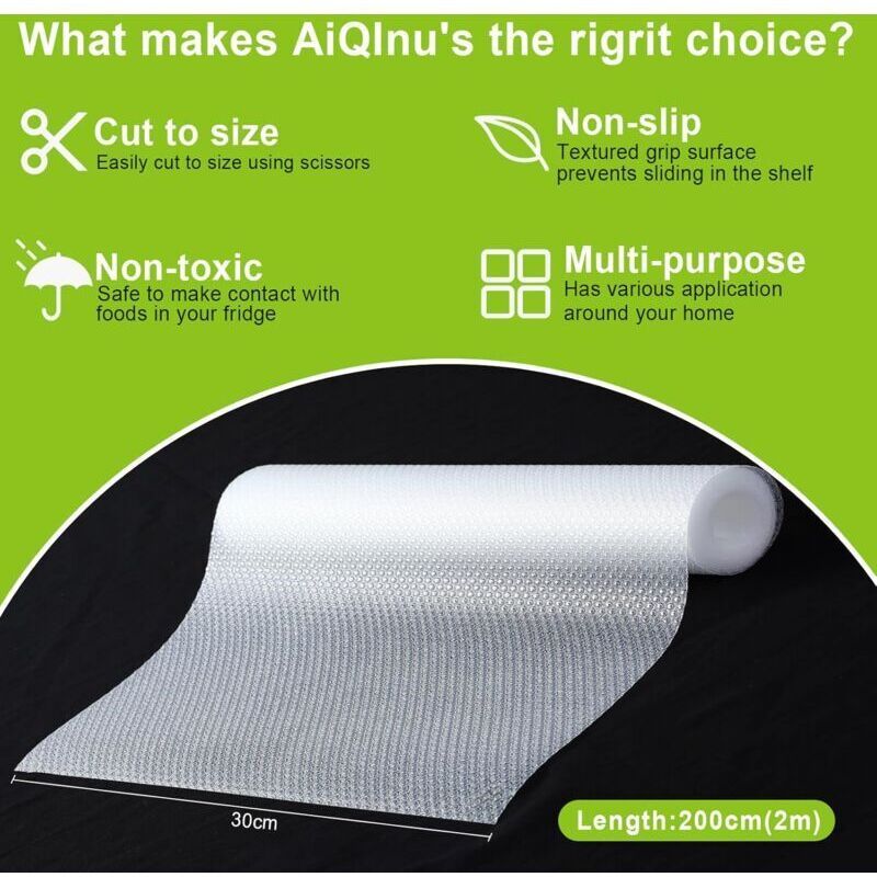 Non-Slip Drawer Liner, Non-Adhesive Eva Drawer Mat, Waterproof Transparent Fridge Mat Can Be Cut to Size for Kitchen Cupboard Shelf Drawer Protection - Image 2